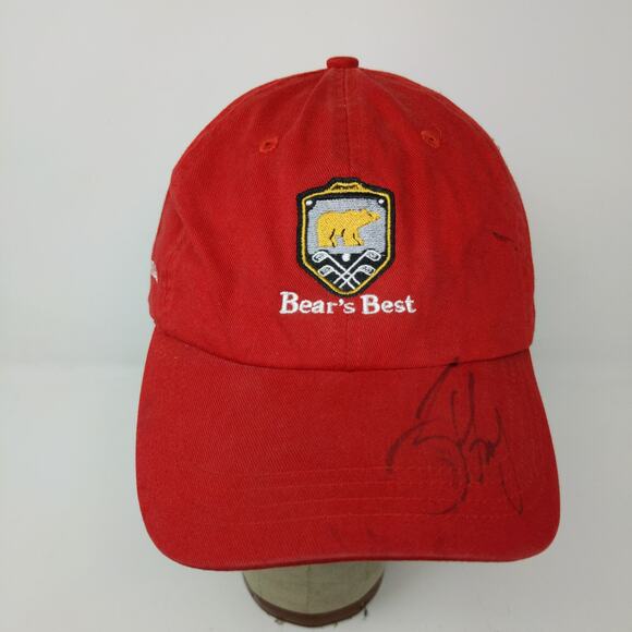 Las Vegas Bear's Best Golf Course Dobber Slideback Hat Embroidered Logo Red - Picture 3 of 13